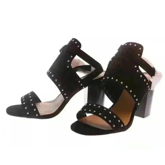 NIB ASOS TAROT CARD Wide Fit Western Black Suede Heeled Sandals $60 - Picture 5 of 9